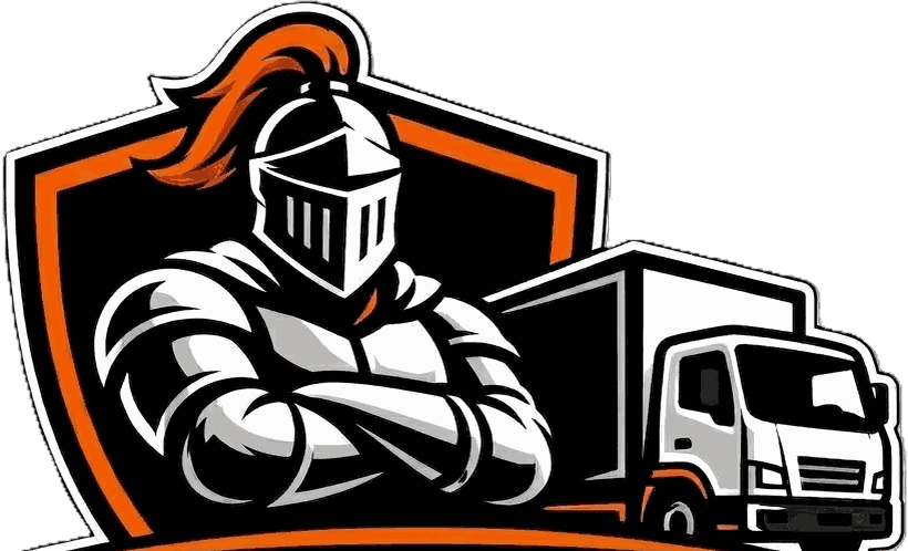 OverKnight Junk Removal knight-and-truck emblem